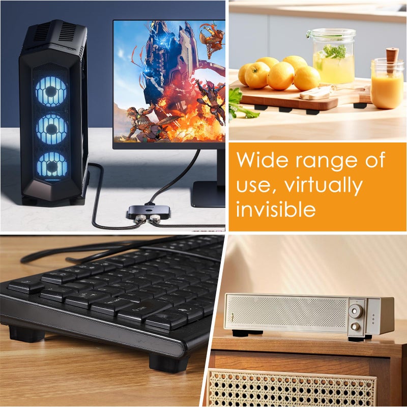 FURNIMATE Black Rubber Feet 72PCS Self Adhesive Rubber Feet Black Bumper Pads Square Bumpers for Electronics Speakers Computers Keyboard PS4 - Image 4